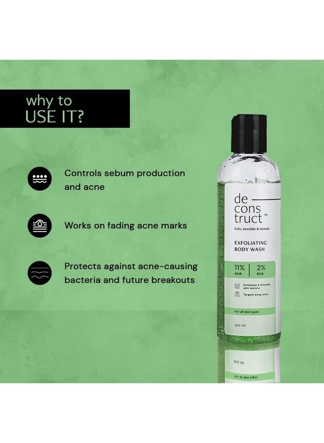 Deconstruct - Exfoliating Salicylic Acid Body Wash ; 11% Aha + 2% Salicylic Acid (Bha) ; Prevents Body Acne Bumpy Skin & Deep Cleanses Skin ; Gentle Exfoliating Shower Gel 200Ml - Image 1