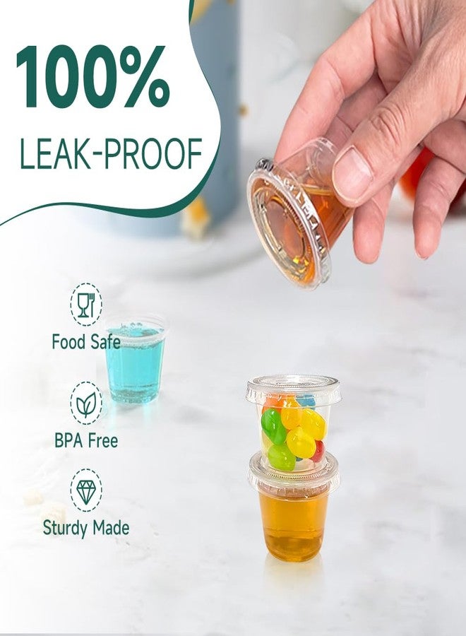 SUCITY 120 Sets - Small Plastic 1oz Condiment Cups with Lids, Portion Cups for Lunch, Party, Trips - Image 2