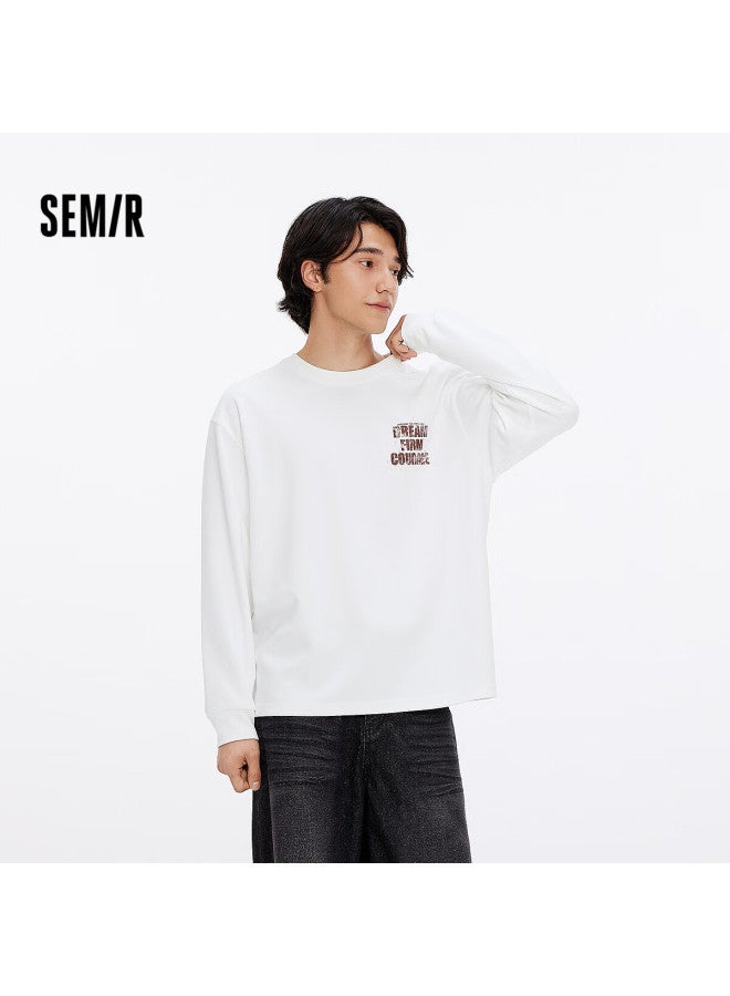 Semir Men's Long Sleeve T-shirt Autumn Base Layer Vintage Street Letter Print 107525101101 - Image 1