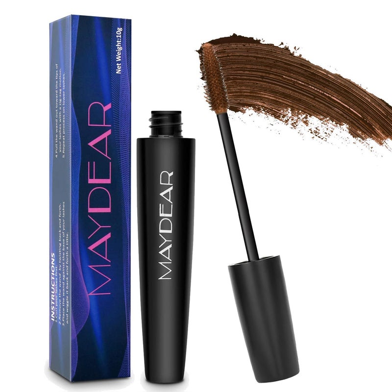 Maydear Brown Mascara for Eyelashes, Waterproof Long Lasting Smudgeproof Color Mascara for Women Fast Dry Lengthening Eye Makeup Party Stage Use - Image 1