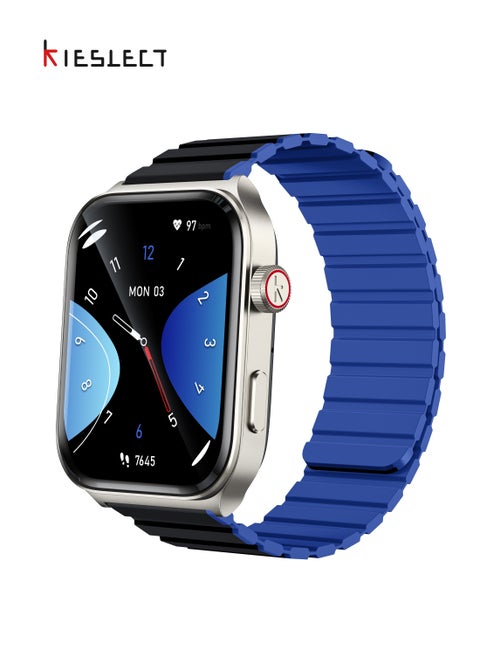 Smart calling watch Ks2 ,2.01” AMOLED Touch Screen,24/7 Heart Rate Monitor,100 Sports Modes, Water Resistant android iOS, Midnight Blue