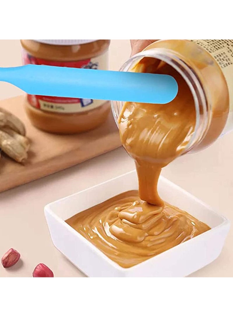 KASTWAVE 5 PCS Color Mini Thin Silicone Slim Spatulas Gadget Set, Small Jar Long Handle Skinny Makeup Spatula Tiny Scraper Tool, Slender Narrow Can Bottle Cosmetic Last Drop Spatula - Image 5