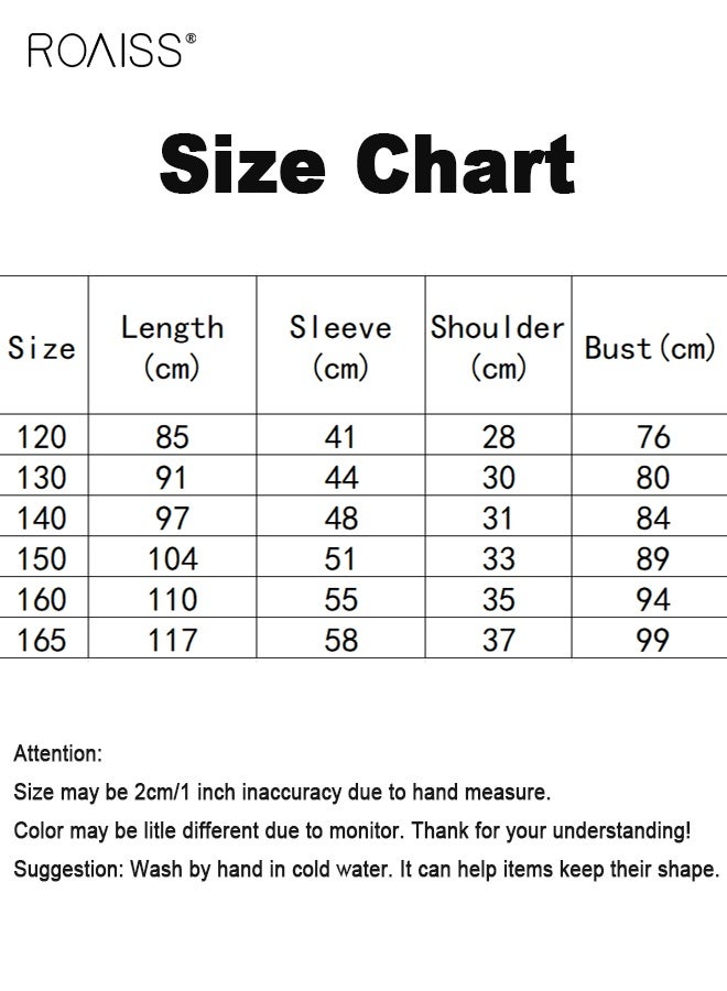 roaiss Girls Solid Shirt Dress, Stylish A Line Dress for Girls, Long Sleeve Button Down Frock with Shirt Collar, Suitable for Daily Wear or Any Occasion - Image 4