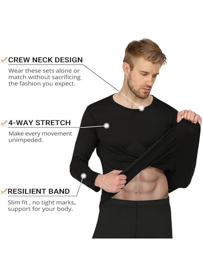 Mens Classic Base Layer Men's Thermal Underwear Sets Top and Long Johns Fleece Sweat Quick Drying Thermo Base Layer  - Image 2
