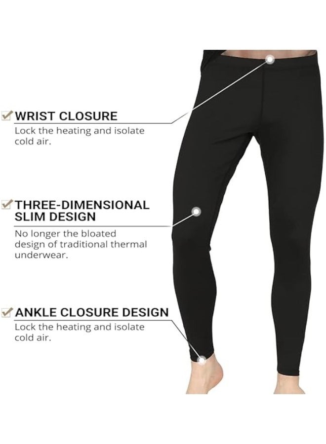Mens Classic Base Layer Men's Thermal Underwear Sets Top and Long Johns Fleece Sweat Quick Drying Thermo Base Layer  - Image 3