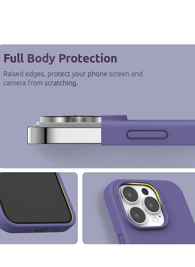Raxoom (4 in 1 iPhone 14 Pro MAX Case (6.7 inch 2022), Compatible with MagSafe, with 2 Screen Protector + 1 Camera Protector, Silicone Case for iPhone 14 Pro MAX (Purple) - Image 3