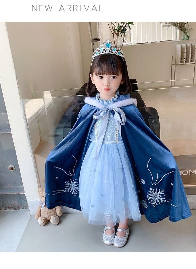 Loquat Fairytale Princess Themed Party Fancy Dress Cosplay Costume With Accessories blue 