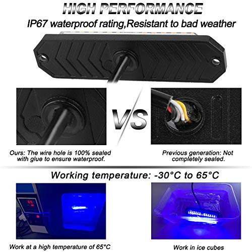ASPL 8pcs Sync Feature Ultra Slim 12-LED Surface Mount Flashing Strobe Lights for Truck Car Vehicle LED Mini Grille Light Head Emergency Beacon Hazard Warning Lights (Blue) - Image 3