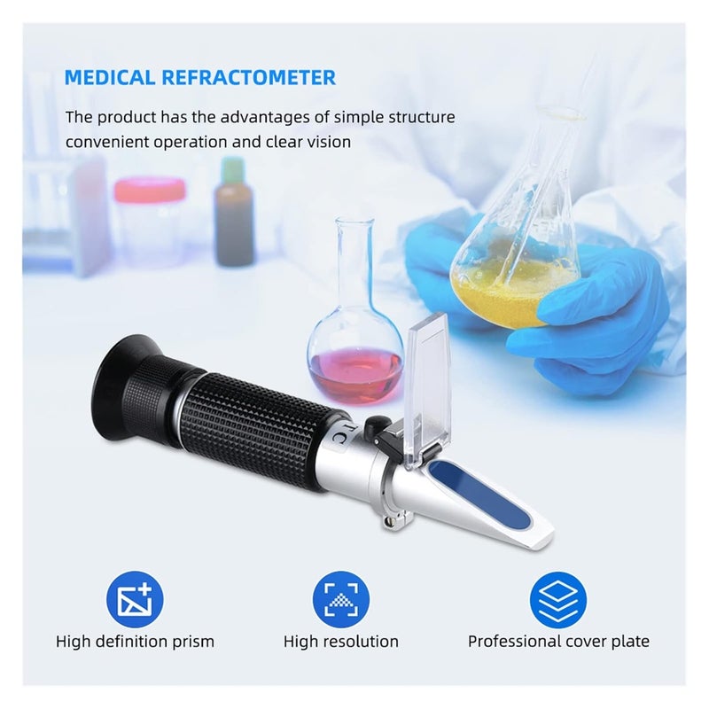 Refractometer, Handheld Clinical Medical Refractometer ATC Serum Protein Urine Specific Gravity Meter Equipment Tool for Hospital Laboratory(Plastic Box) - Image 3