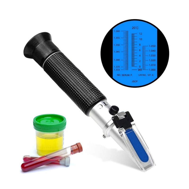 Refractometer, Handheld Clinical Medical Refractometer ATC Serum Protein Urine Specific Gravity Meter Equipment Tool for Hospital Laboratory(Plastic Box) - Image 2