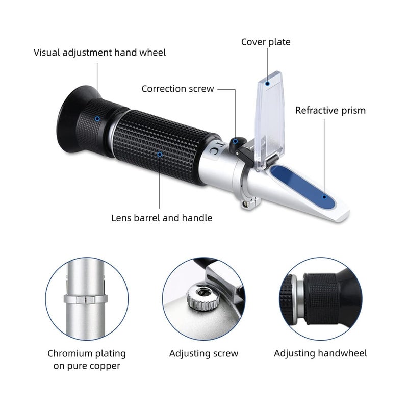 Refractometer, Handheld Clinical Medical Refractometer ATC Serum Protein Urine Specific Gravity Meter Equipment Tool for Hospital Laboratory(Plastic Box) - Image 5