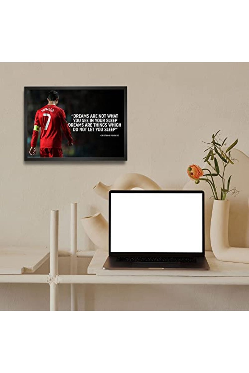 LAMRON Ronaldo Portugal Quotes Wall Decoration Art Framed Poster - Image 2
