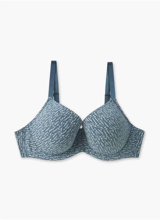 فاف Printed Balconette Bra with Adjustable Straps