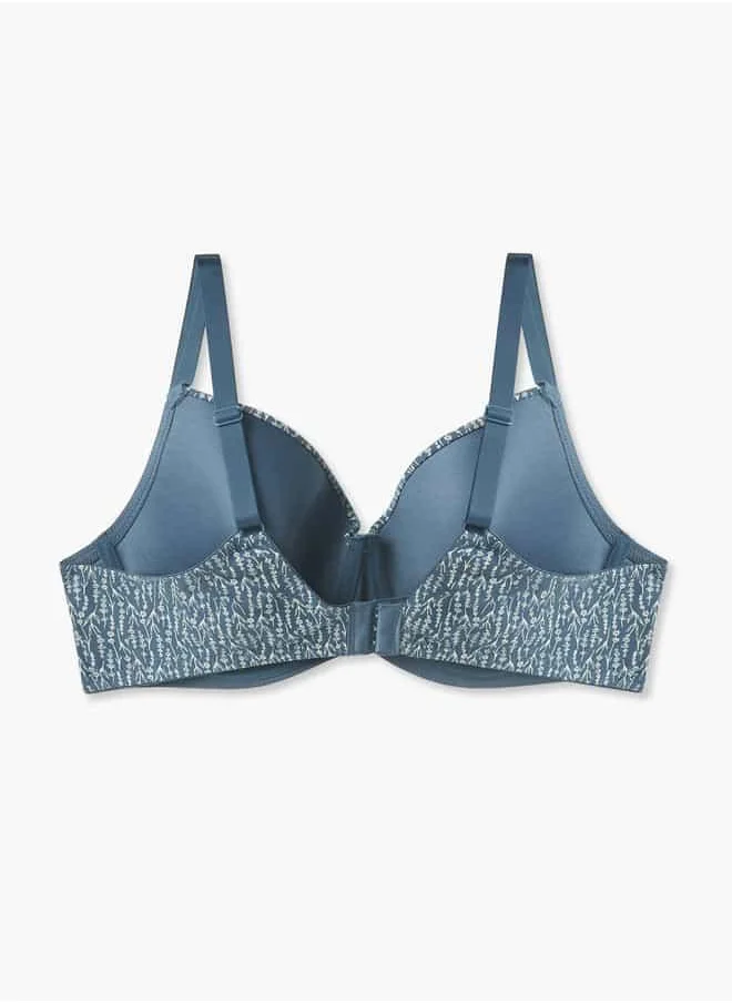 فاف Printed Balconette Bra with Adjustable Straps