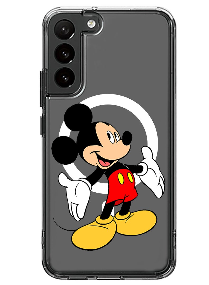 Theodor حافظة مغناطيسية لهاتف سامسونج جالاكسي S23 بحجم 6.1 بوصة متوافقة مع شحن ماج سيف اللاسلكي، غلاف هاتف مقاوم للصدمات بومبر ميكي ماوس 1 - Image 1