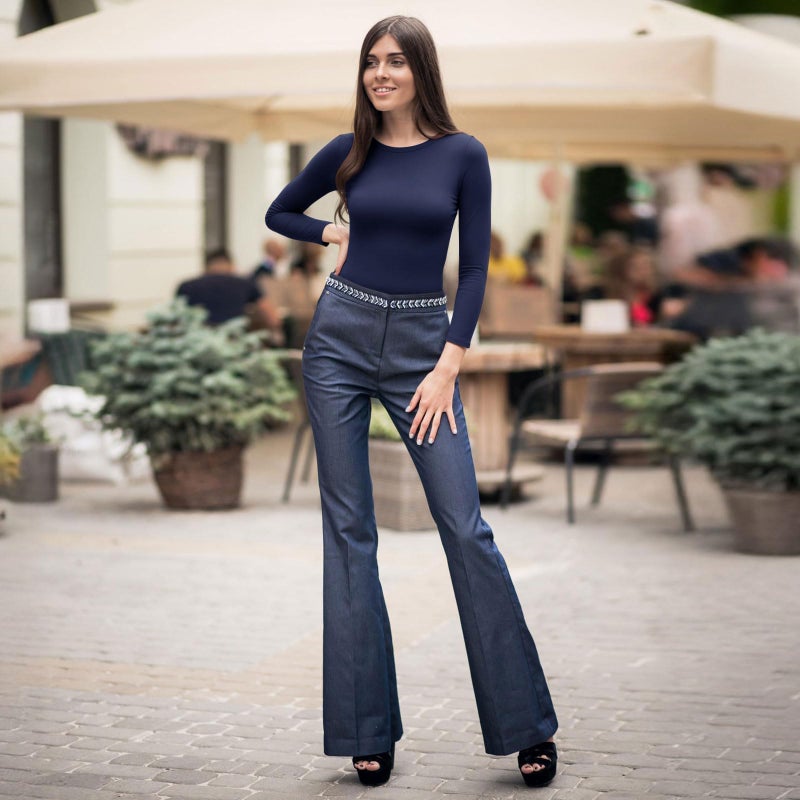 TNNZEET Navy Blue Long Sleeve Shirt Women Basic Soft Tees Fashion Crop Tops Fall Spring Y2K Tight Clothes for Casual Workout 2026 - Image 2