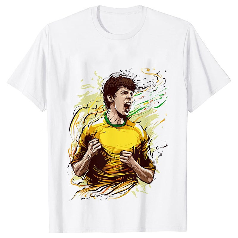 أفضل مبيعات لاعب كأس العالم لكرة القدم مطبوعة تي شيرت عائلة مجموعة القطن النقي قصيرة الأكمام 60314-19 - Image 4