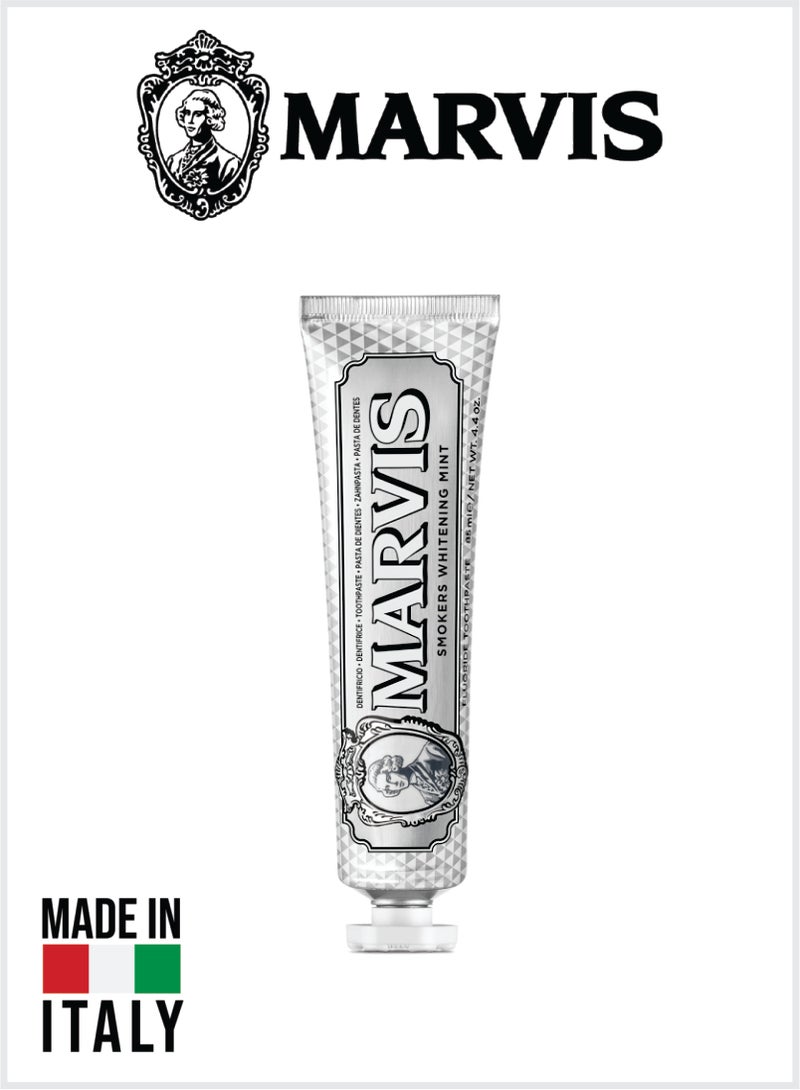 Marvis معجون أسنان المدخنين لتبييض الأسنان، نفس منعش قوي، حماية من البلاك والتجاويف 85 مل - Image 1