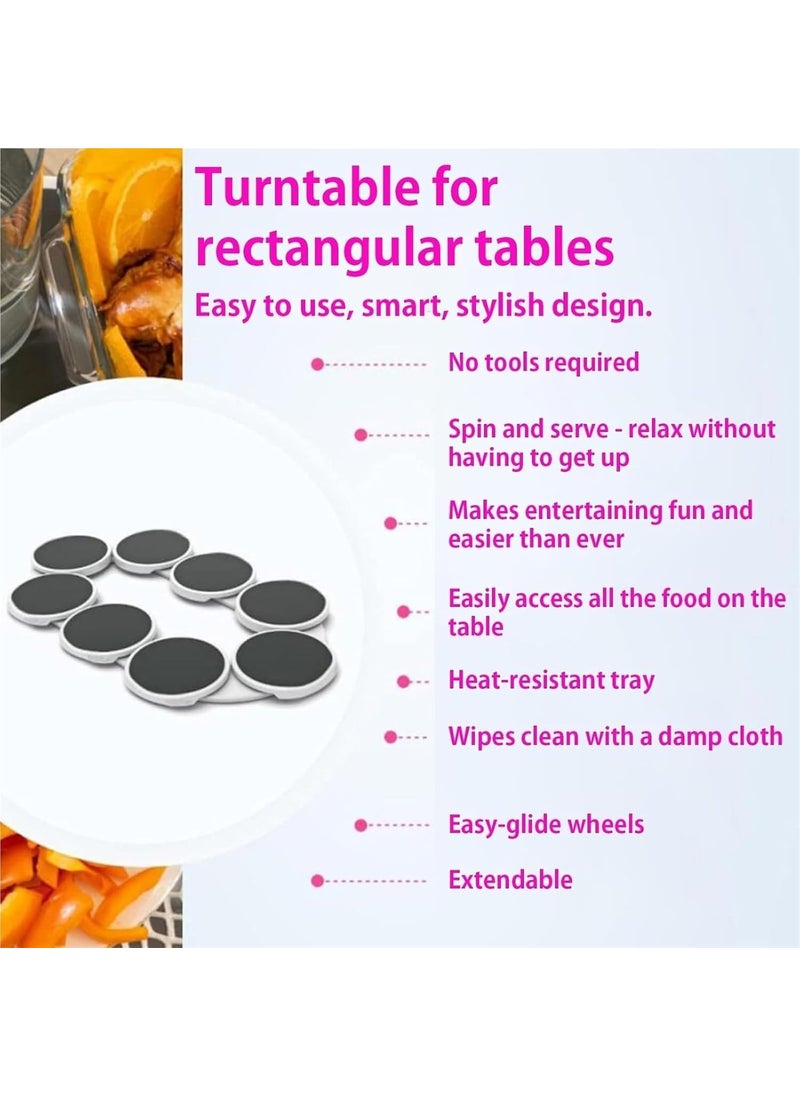 Calyrex Calyrex Tabletop Rotating Serving Tray Lazy Susan for Dining TableTurntable Tray Expandable for Rectangular Oblong Tables Kitchen Dining Tables 360 Rotation Multifunctional Reusable Portable  - Image 2