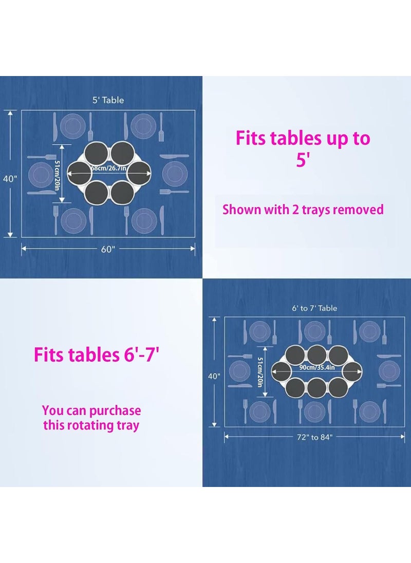Calyrex Calyrex Tabletop Rotating Serving Tray Lazy Susan for Dining TableTurntable Tray Expandable for Rectangular Oblong Tables Kitchen Dining Tables 360 Rotation Multifunctional Reusable Portable  - Image 3
