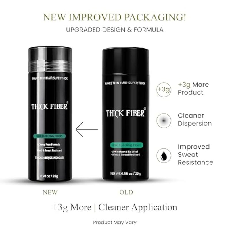 Thick Fiber Hair Building Fibers, Black - 25 gm - Image 2