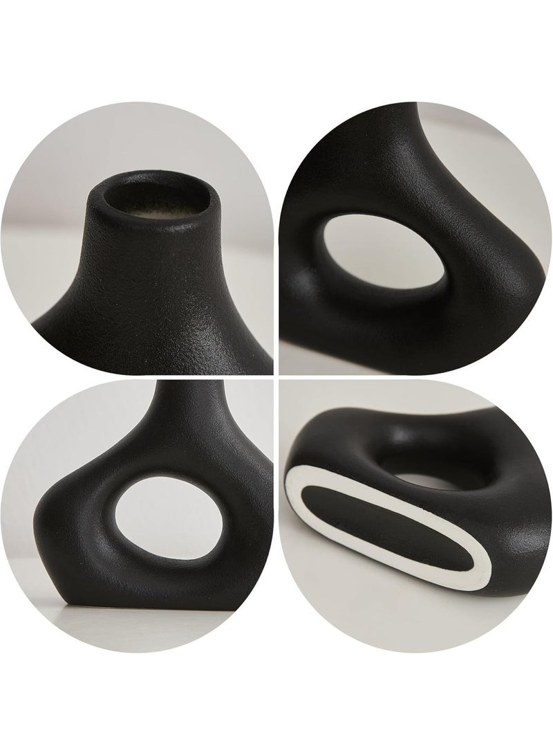 Razz Gallery This elegant black vase set consists of two matching pieces with a design that combines simplicity and elegance. - Image 4