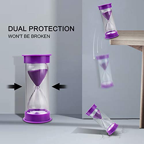 EMDMAK Sand Timer, Acrylic Hourglass Colorful Sandglass Timer 1 min/2 mins/3 mins/5 mins/10 mins/15 mins Sand Clock Timer for Games Classroom Home Office(Pack of 6) - Image 2