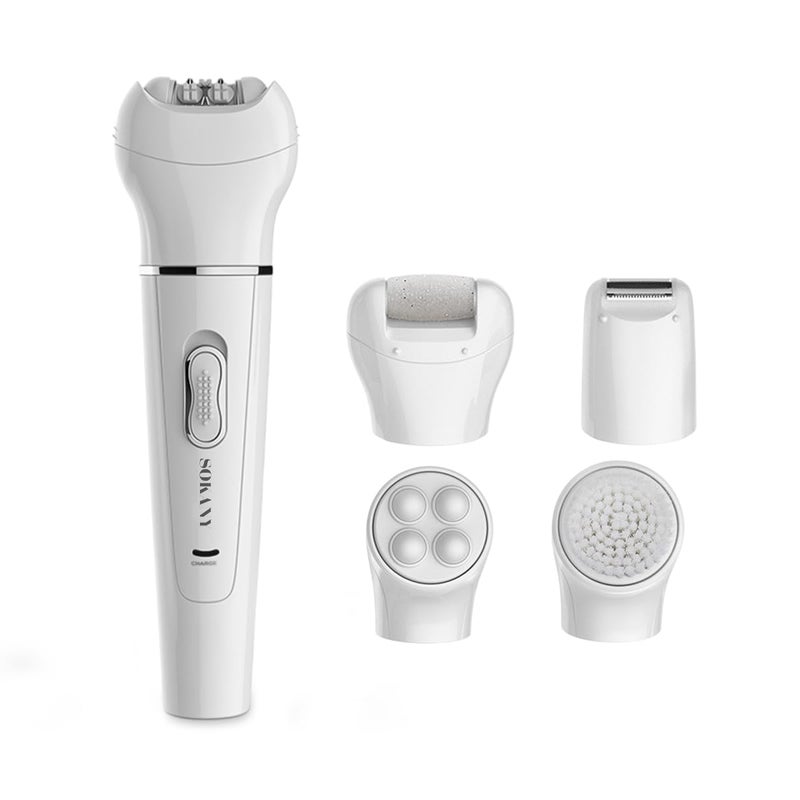 Hair Remover 5 in 1 Shaver for Women Epilator 2W Facial Cleansing Brush Body Massager Callus Remover Rechargeable Cordless Beauty Kit SK-311