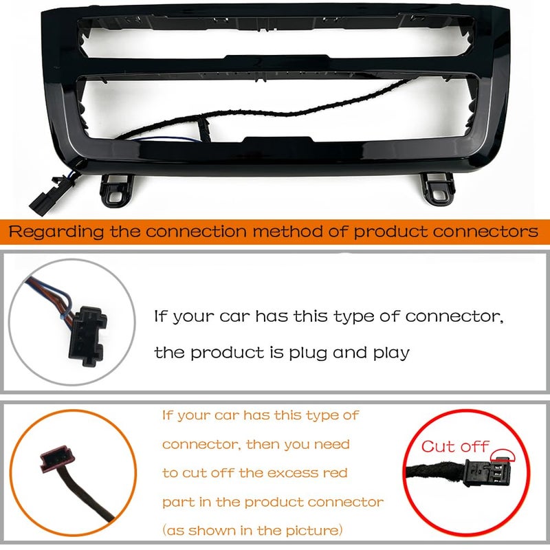 CHUANGHUI Car Inner Air Condition A/C Panel LED Lighting Ambient Light Trim Accessories For BMW 3 4 Series 3GT F30 F36 M3 M4 Center Control Two-color Atmosphere Lamp Panel Replacement Cover (Piano Black) - Image 4