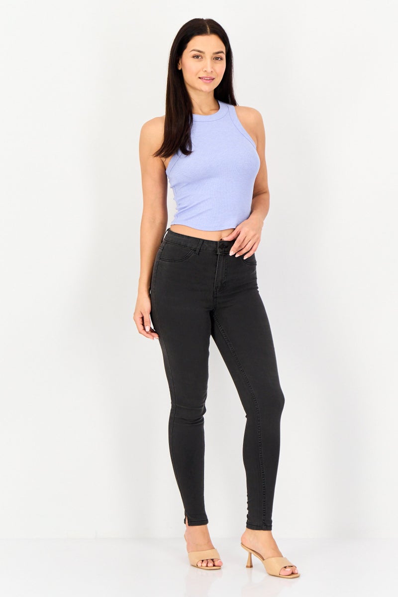 VERO MODA جينز نسائي ضيق قابل للتمدد، أسود - Image 3