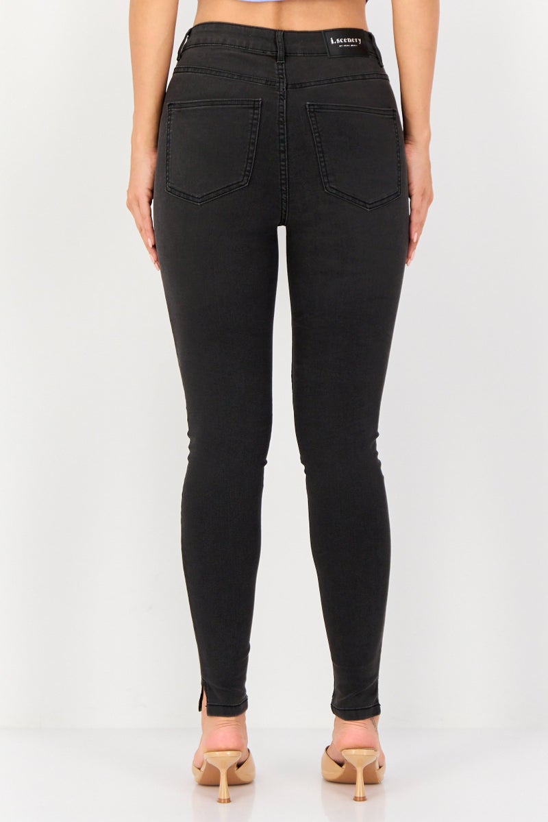 VERO MODA جينز نسائي ضيق قابل للتمدد، أسود - Image 4