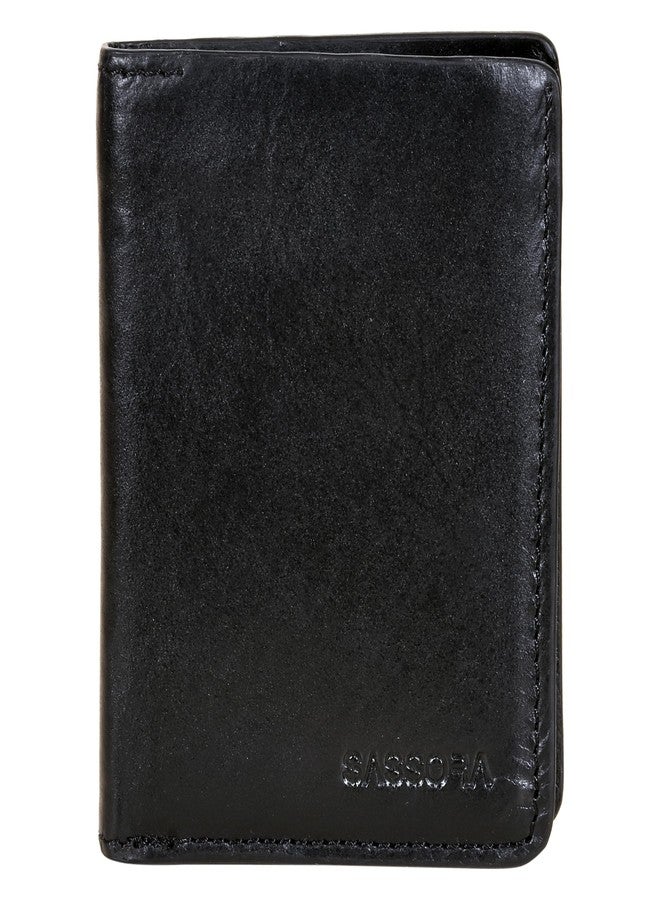 Sassora Premium Leather RFID Vertical Card Holder Wallet for Men (Black) - Image 1