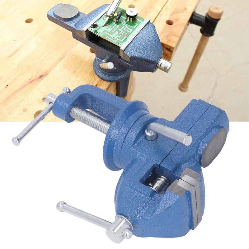 2 Inch Table Vise Clamp On Work Bench Vise 360 Degree Rotation Base Adjustable Woodworking Vise - Image 5