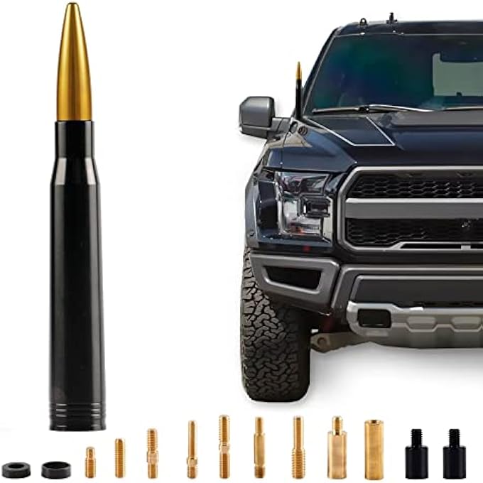 rayihni هوائي سيارة عالمي محدث متوافق مع فورد، دودج، شيفروليه، جي إم سي، جيب، تويوتا - مصنوع من الألمنيوم القوي، أصفر، ملحقات السيارة - Image 1