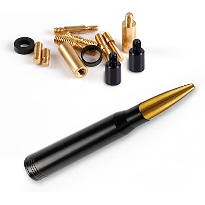 rayihni هوائي سيارة عالمي محدث متوافق مع فورد، دودج، شيفروليه، جي إم سي، جيب، تويوتا - مصنوع من الألمنيوم القوي، أصفر، ملحقات السيارة - Image 3