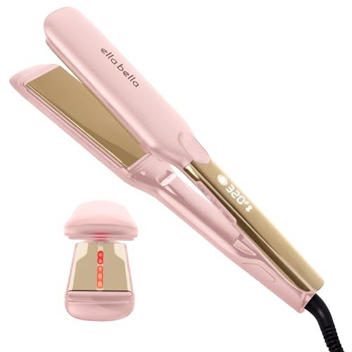 ELLA BELLA® Titanium Flat Iron Hair Straightener (with Infrared) • Professional Straightening Iron • Digital Display to Accurately Control Temperature • As Featured in Good Housekeeping - Image 1