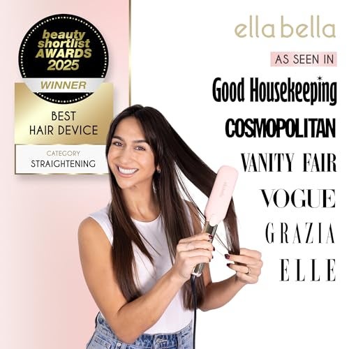 ELLA BELLA® Titanium Flat Iron Hair Straightener (with Infrared) • Professional Straightening Iron • Digital Display to Accurately Control Temperature • As Featured in Good Housekeeping - Image 3