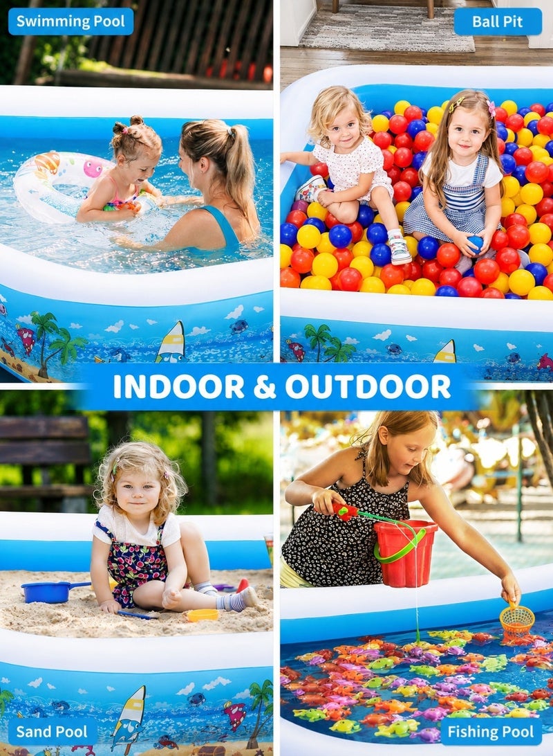 180x 135 x 55CM Inflatable Swimming Pool for Kids & Adults with Air Pump Included, Large Family Backyard Pool, Thickened Above Ground Pool for Outdoor Water Fun, Indoor Entertainment & Summer Party Activities - Image 5