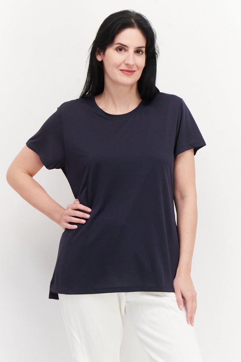 New Balance Women Sportwear Fit Short Sleeves Training Top, Drak Grey  - Image 1