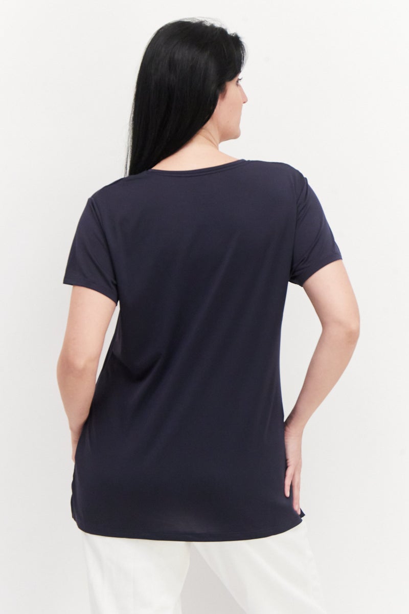New Balance Women Sportwear Fit Short Sleeves Training Top, Drak Grey  - Image 3