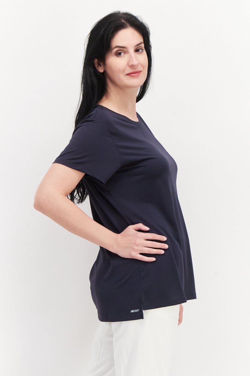 New Balance Women Sportwear Fit Short Sleeves Training Top, Drak Grey  - Image 2