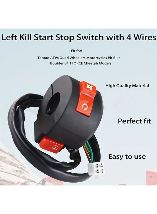 Handlebar Switch 22mm 4 Wire Start Stop for 110cc 125cc ATV Quad - Image 5