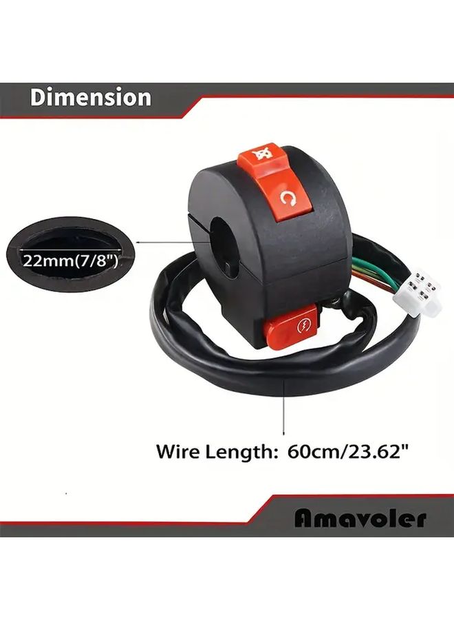 Handlebar Switch 22mm 4 Wire Start Stop for 110cc 125cc ATV Quad - Image 3