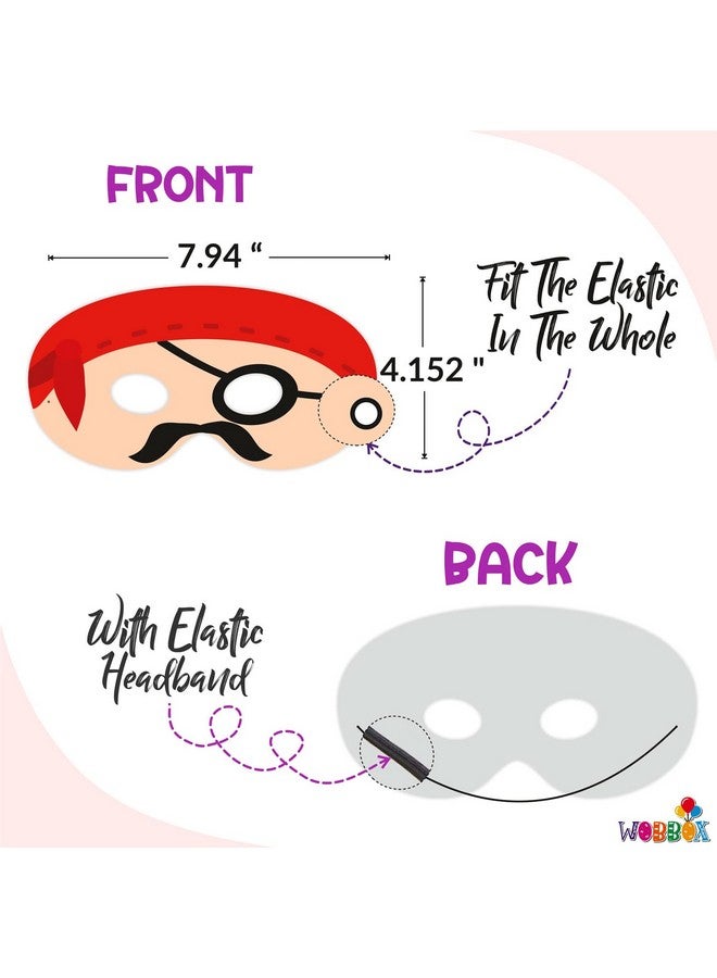 WOBBOX Assorted Pirate Eye Masks Pirate Theme Party Supplies Birthday Decoration Masks Dress-Up Party Accessory (10 Pieces) - Image 3