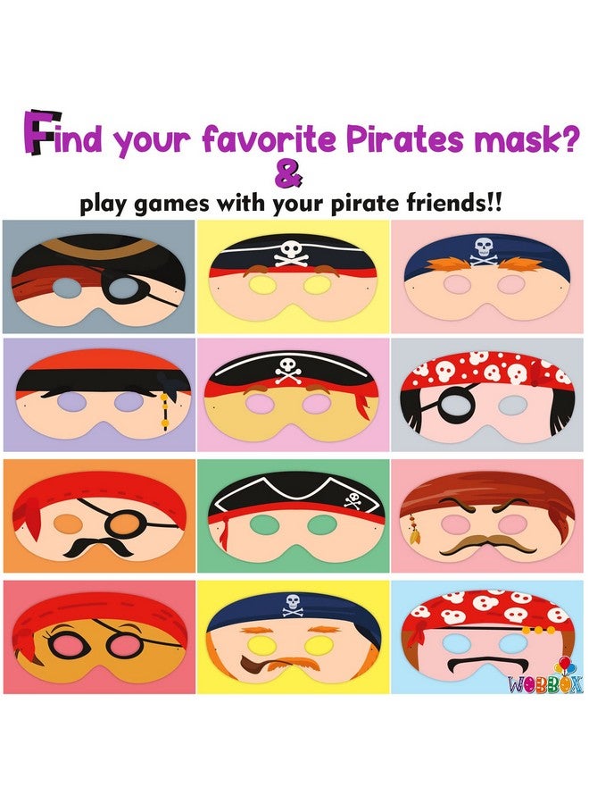 WOBBOX Assorted Pirate Eye Masks Pirate Theme Party Supplies Birthday Decoration Masks Dress-Up Party Accessory (10 Pieces) - Image 2
