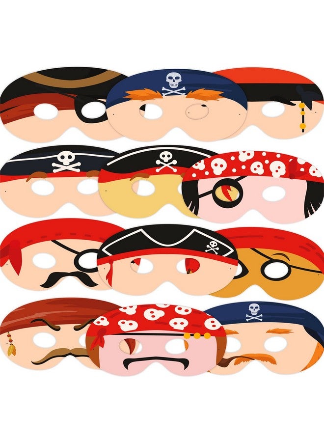 WOBBOX Assorted Pirate Eye Masks Pirate Theme Party Supplies Birthday Decoration Masks Dress-Up Party Accessory (10 Pieces) - Image 1
