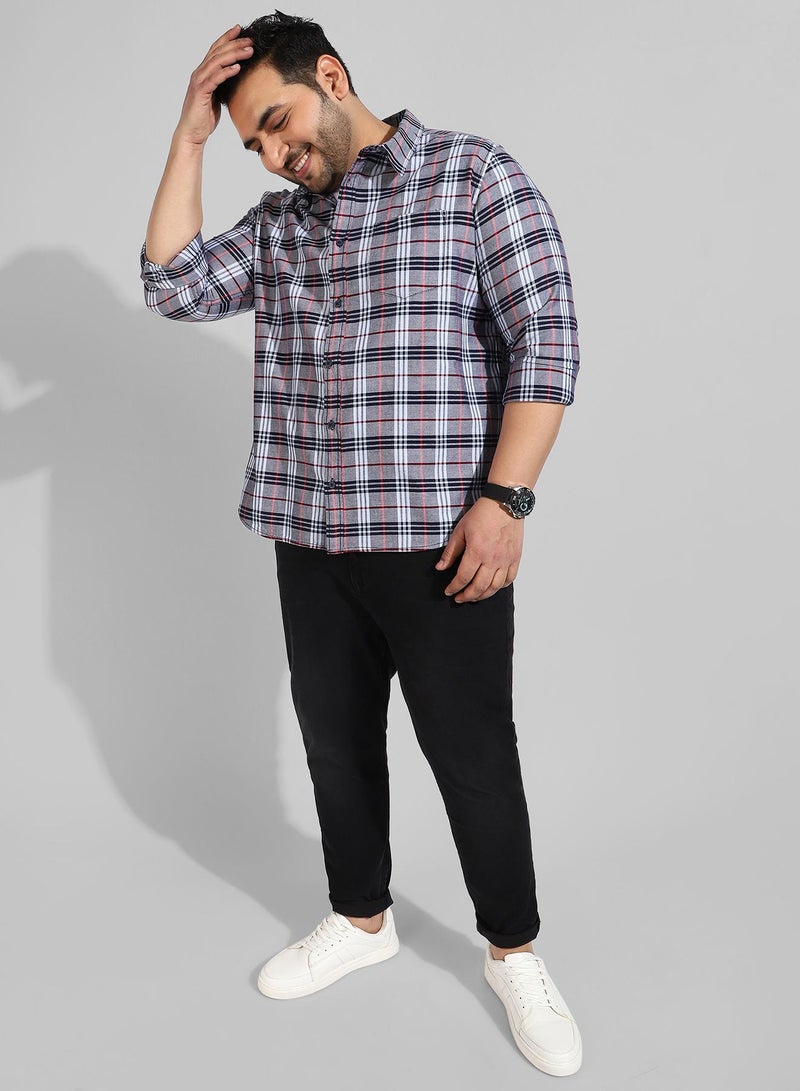 Instafab Plus Men's Multicolour Checkered Regular Fit Casual Shirt  - Image 5