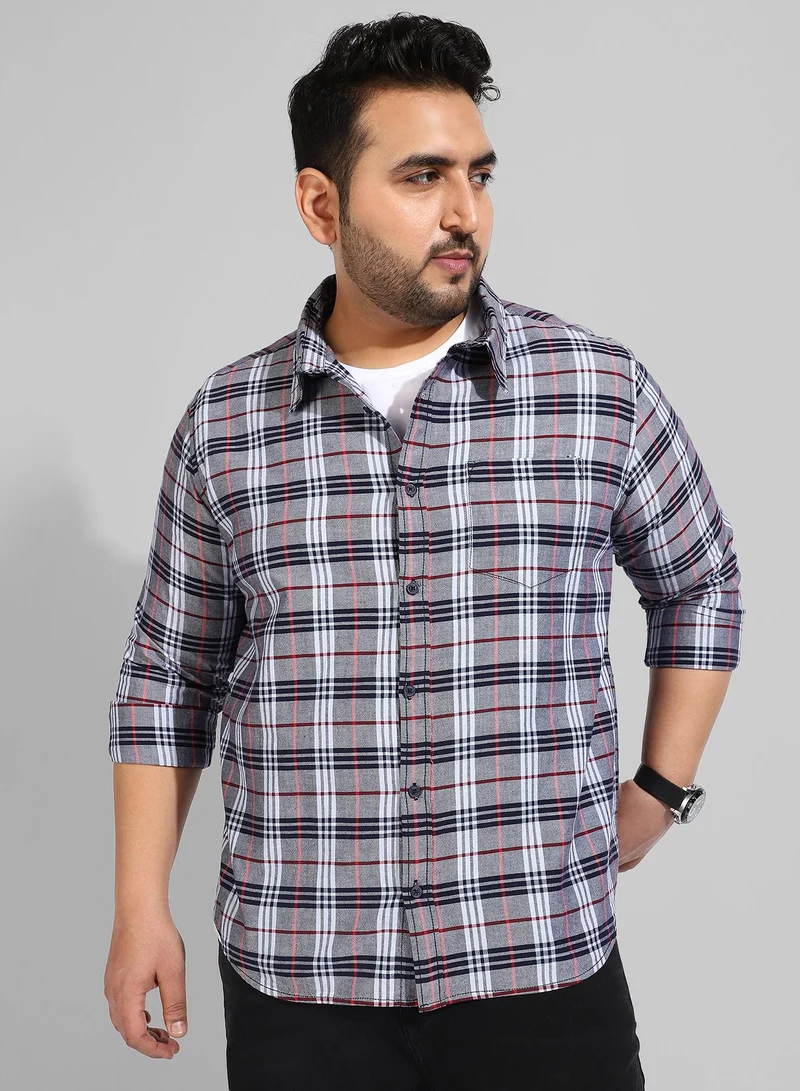 Instafab Plus Men's Multicolour Checkered Regular Fit Casual Shirt