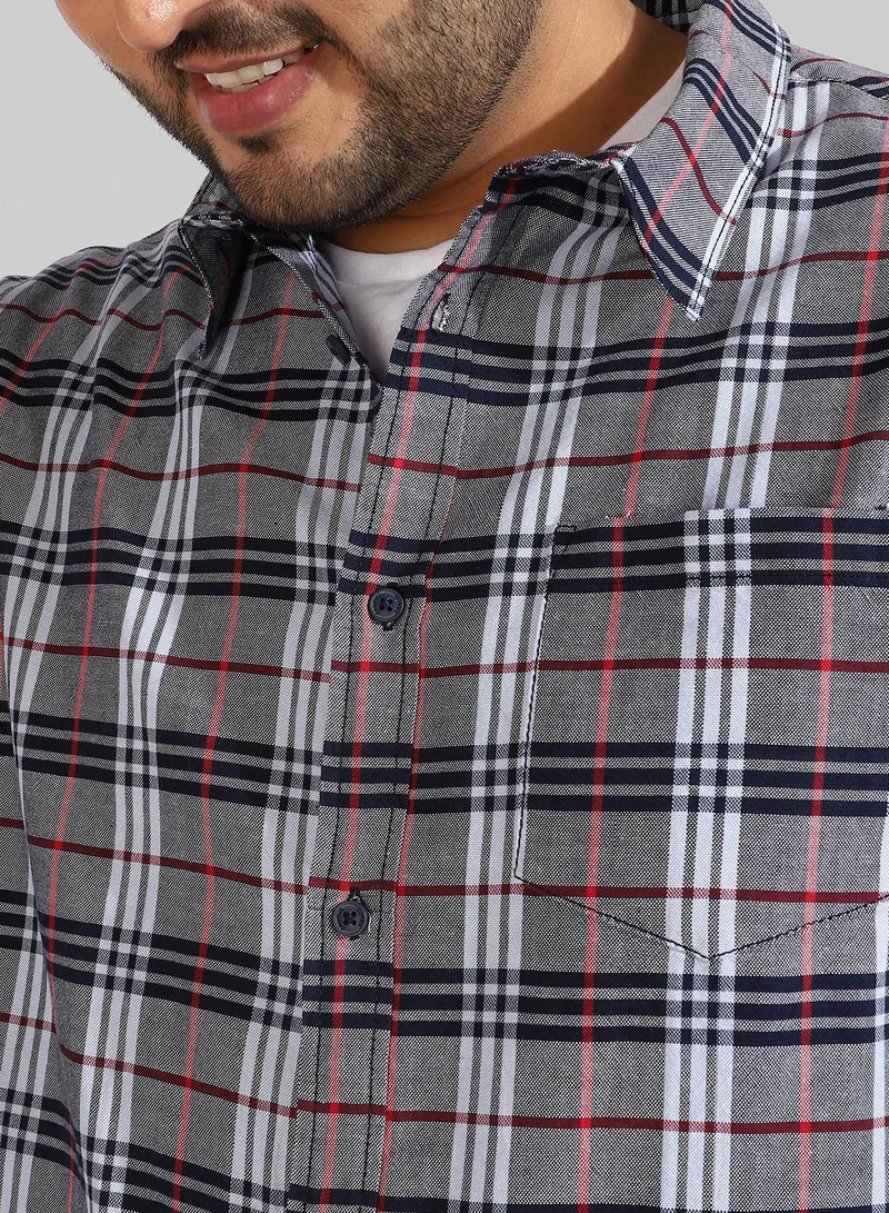 Instafab Plus Men's Multicolour Checkered Regular Fit Casual Shirt
