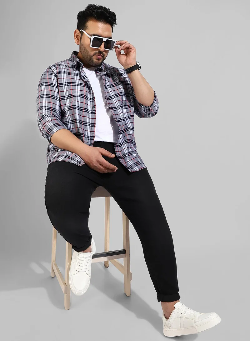 Instafab Plus Men's Multicolour Checkered Regular Fit Casual Shirt